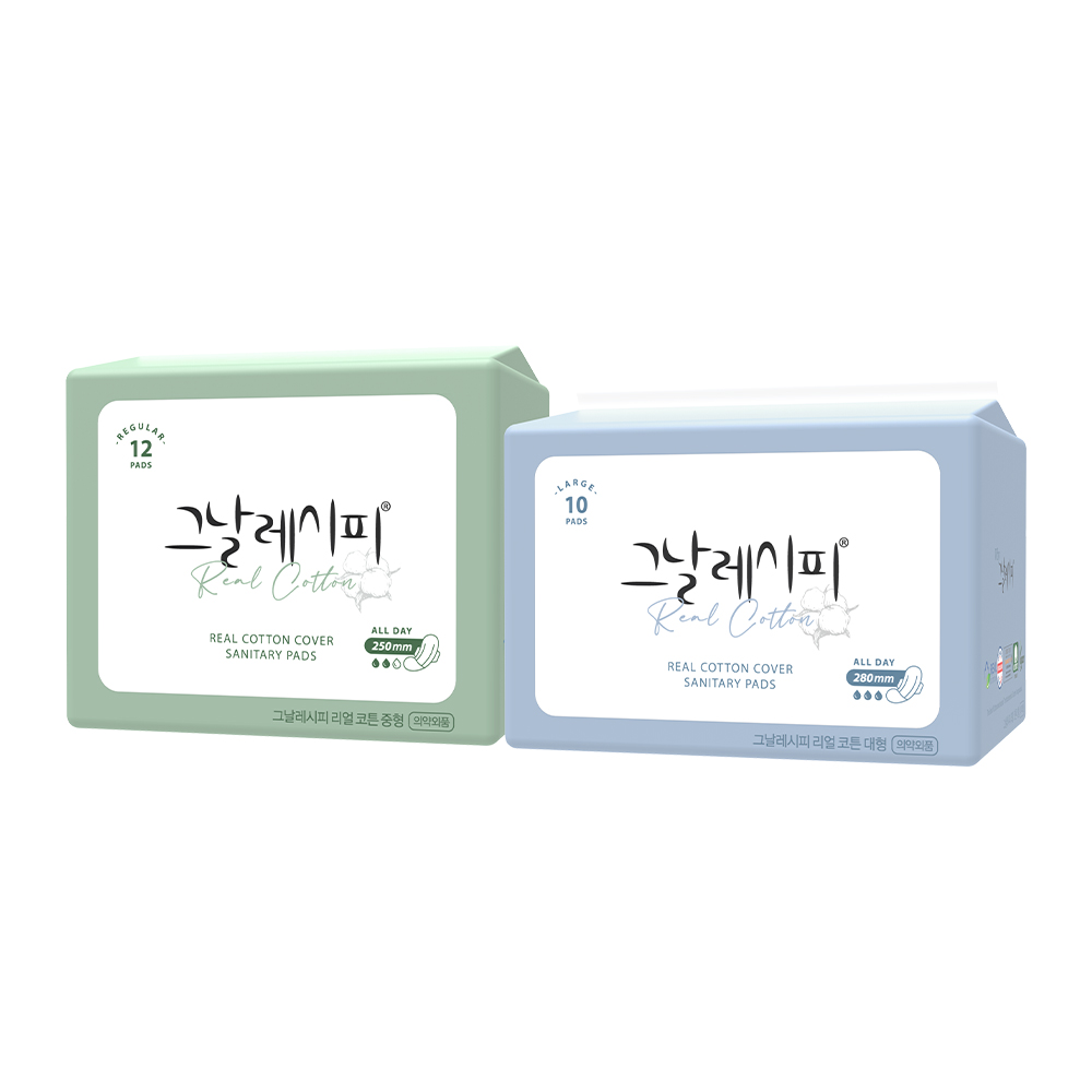 【D.RECIPE】Real Cotton Cover Sanitary Pads 12p